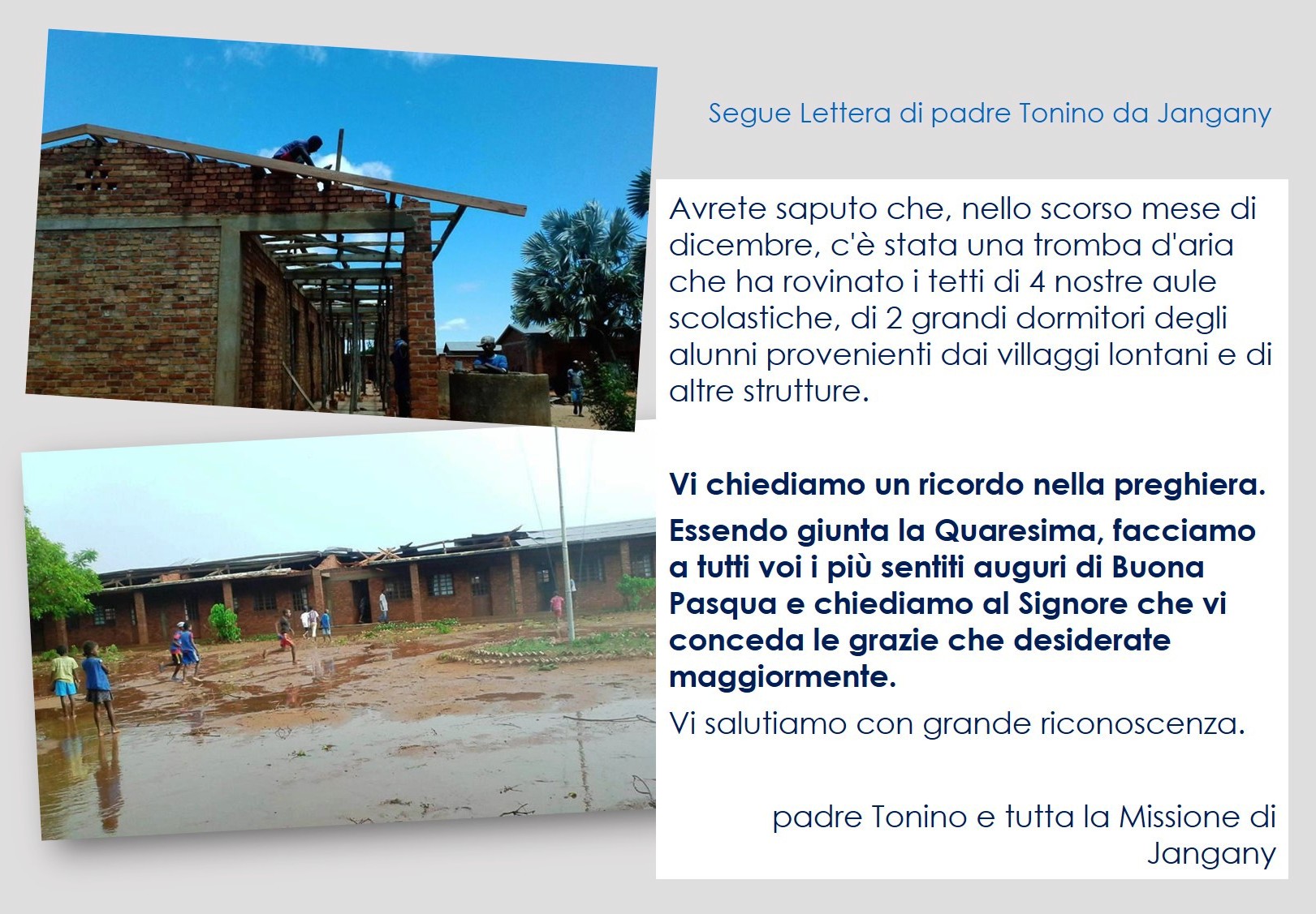 20190302 Adozioni e sostegno scolastico Lettera ringraziamento di padre Tonino 2 di 2