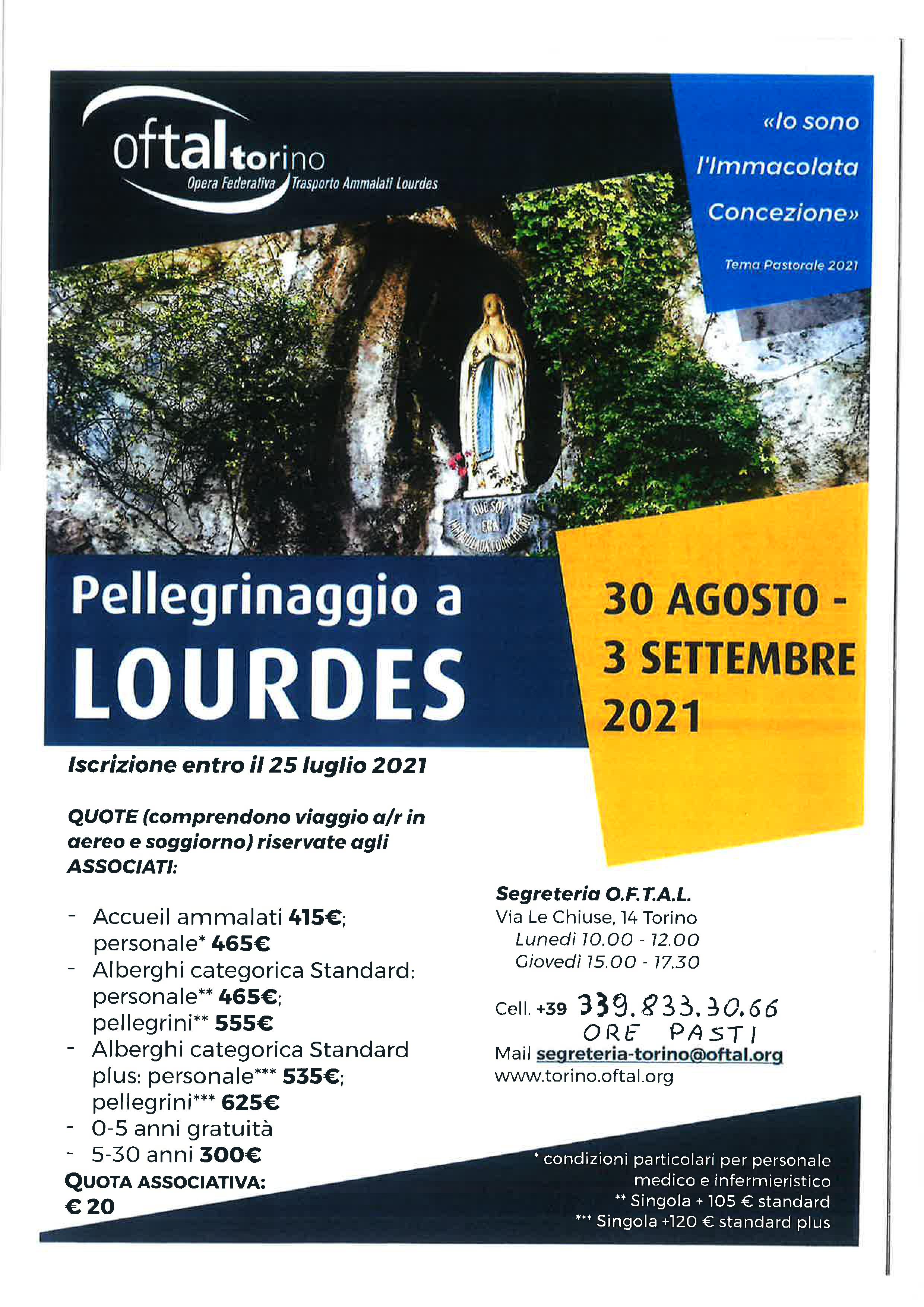 20210705 Pino SS Annunziata Pellegrinaggio Lourdes