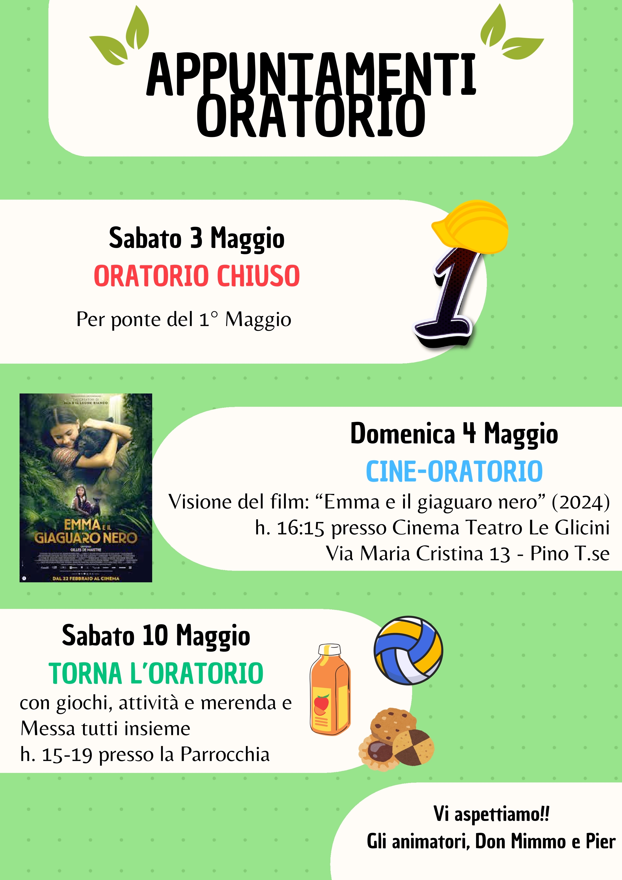 20250430 Pino SS Annunziata Appuntamenti oratorio maggio
